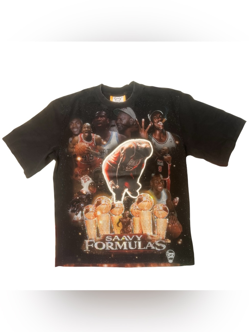 Vintage Jordan Black Basketball formula Graphic Tee with Trophy Design